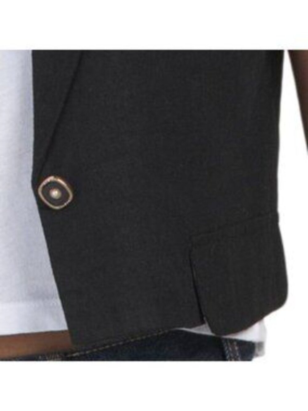 RACHEL ZOE Linen Blend Buttoned Vest - Picture 3 of 3